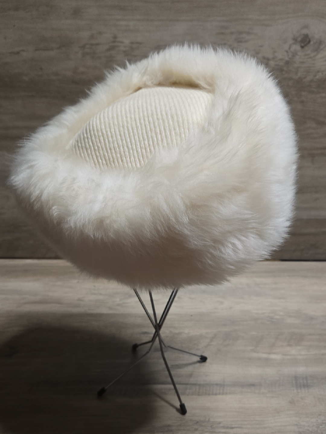 Morgan Taylor Cream Faux Fur Hat